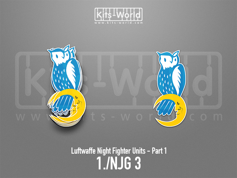 Kitsworld SAV Sticker - Luftwaffe Night Fighters - 1./NJG 3 Unit W:44mm x H:100mm 